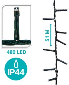 LED fényfüzér választható méretben és színben-480 LED-es -színes