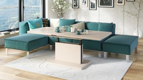 Mazzoni ASTON Bézs (Pezsgő) - MODERN DOHÁNYZÓASZTAL NYITHATÓ/MAGASÍTHATÓ ÉTKEZŐASZTAL ÉS DOHÁNYZÓASZTAL EGYBEN