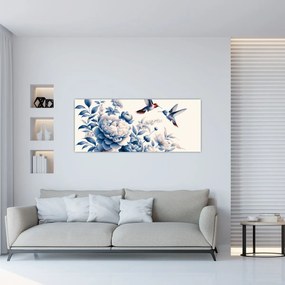 Kép - Kolibrik a virág felett (120x50 cm)