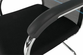 Tárgyalószék, kék/fekete, szövet, ESIN