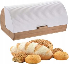 Fa kenyértartó fém fedéllel kenyértartó fehér Krisberg