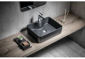 Sapho - Ráültethető mosdó BALENA 48x37 cm matt fekete