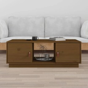 Mézbarna tömör fenyőfa dohányzóasztal 100 x 50 x 35 cm