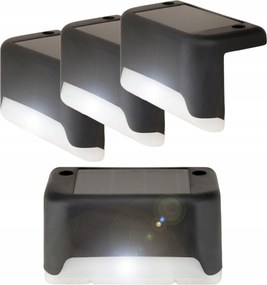 4x Napelemes Led Lépcső Lámpák Kerti Terasz Kültéri Erkély