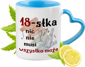 Születésnap 18 18-es kék bögre szív alakú füllel Ajándék