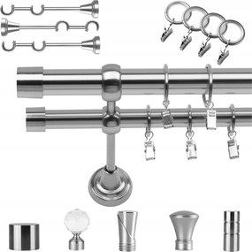 Dupla FĂ©m FĂŒggönykarnis 480 CM 25+19MM BĂ©kĂĄkkal KĂŒlönbözĆ SzĂnekben