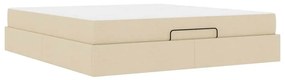 Ágykeret tárolóval Krém 180 x 200 cm szövet