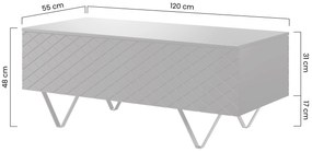Scalia 120 2K dohányzóasztal fiókkal - matt sötétzöld / arany lábak