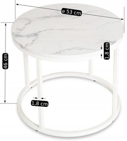 Dohányzóasztal Fehér Márvány AGNES
