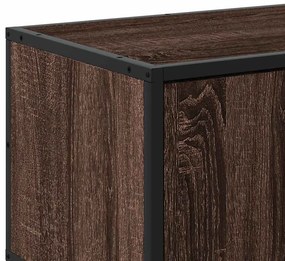 barna tölgy színű szerelt fa és fém TV-szekrény 150x35x41 cm