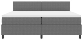Boxspring ágy matraccal, világosszürke, 200x200 cm, kordbársony szövet