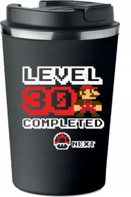 Prémium Termo Bögre fekete ajándék 30 éves Születésnapra Mario játék KT_398