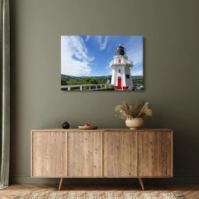 Az Akaroa világítótorony képe, Új-Zéland (90x60 cm)