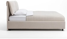 Bézs színű kárpitozott franciaágy tárolóhelyiséggel, matraccal/ráccsal 160x200 cm Myra Pillow - Bonami Selection