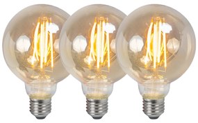 3 db-os készlet E27 szabályozható LED izzó G95 füstös 5W 380lm 2200K