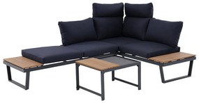 NUVIO kerti bútor szett sötétkék párnákkal
