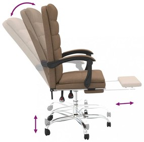 vidaXL barna szövet dönthető irodaszék