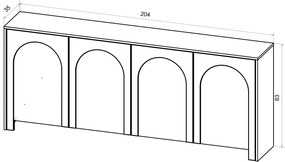 4 Ajtós Komód Matt Fehér Színben. ARCO