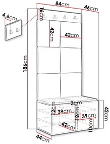Előszoba Tewarota Slim IV (fehér + bézs) . 1104844