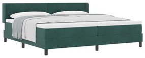 Boxspring Ágy Matrac Vele 200x200 cm Sötét Zöld Bársonyos