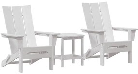 Kerti pihenő bútor 3 pcs Fehér 38 x 38 x 46cm Műanyag