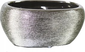 Kerámia Fedél Ovális Hosszúkás Ezüst Dekoratív Polnix 27x17 H13