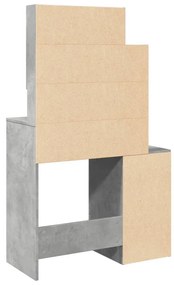 betonszürke fésülködőasztal szekrénnyel 80 x 35 x 132 cm