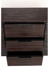 Barna teakfa alacsony komód 135x82 cm Webster – White Label