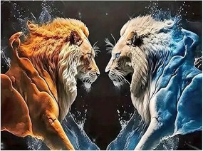 Gyémántfestmény Oroszlán gyémántfestés 50x40 cm gyémánt dekoráció