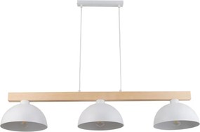 TK LIGHTING 4712 SOLO Többágú Függesztett Lámpa Fehér, Világos Fa E27 IP20