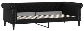 fekete kihúzható műbőr heverő 90 x 200 cm