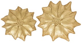 Karácsonyi arany színű üveg tál 2 db Ø 18/21 cm White Elegance díszdobozban