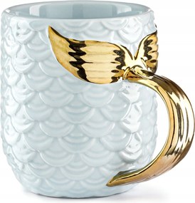 Sellő bögre kék kütyü Ajándék sellő arany farok 400ml