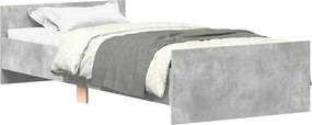 vidaXL betonszürke szerelt fa ágykeret 100 x 200 cm