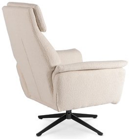 Elegáns Forgó Pihenőfotel Krém Bouclé Szövettel. TERRY