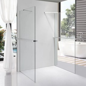 Stuxi Milano Gate Plus 2 falsíkra szerelhető, két oldalfalas walk-in zuhanyfal, 80x90 cm, 8 mm vastag vízlepergető biztonsági üveggel, helytakarékos sarokmerevítőkkel
