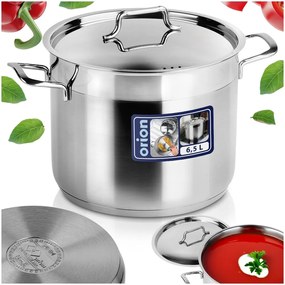 Anett Orion fazék fedővel rozsdamentes acél 22 cm 6,5L Prémium nagy