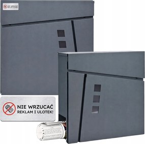 Nagy Postaláda Kapu Kerítés Kulcs Antracit