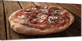 Vászonkép 150x70 Pizza egy fa asztalon