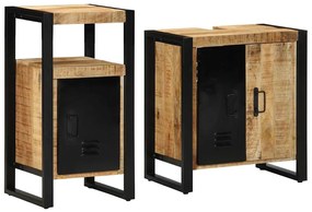 Fürdőszoba bútor szett 2 pcs Masszív, durva mangófából készült
