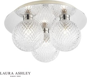 LAURA ASHLEY 3756047-Q PRAGA Modern Mennyezeti Lámpa Fehér, Csiszolt Króm G9 IP44