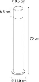 Fekete kültéri állólámpa opálbúrával 70 cm - Odense