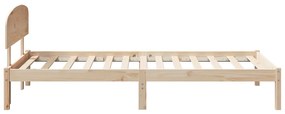 Ágykeret Fejtámlával 75x190 cm Tömör Fenyő
