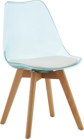 Szék, átlátszó zöld, akril/ekobőr/bükk, BALI 3 NEW