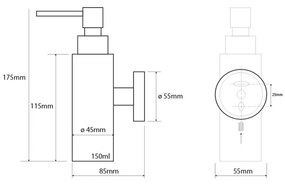 SAPHO XS100 X-Steel szappanadagoló 150 ml,szálcsiszolt rozsdamentes acél