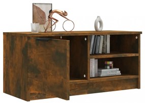 füstös tölgyszínű szerelt fa TV-szekrény 80 x 35 x 36,5 cm