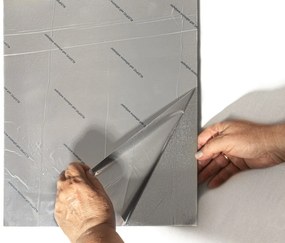 Öntapadós PVC csempepanel, 4db-os csomag, Csontfehér-barna márvány, 30 x 60 cm