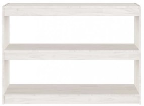 fehér fenyőfa könyvszekrény térelválasztó 100 x 30 x 71,5 cm