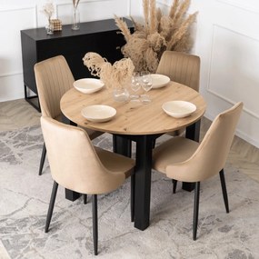 Étkezőszék bézs bársony kárpittal – BARI