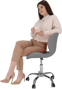 Irodai fotel, szürke/króm, ARGUS NEW